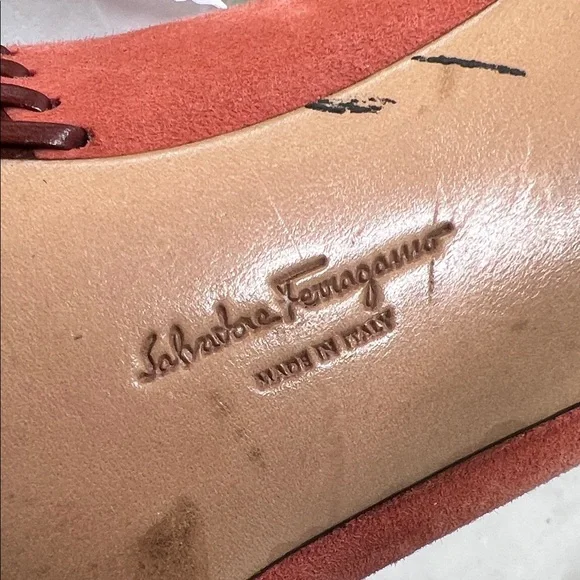 Salvatore Ferragamo Red and Orange Heeled Boots - Picture 3 of 7